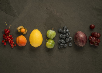 Rainbow of fruit