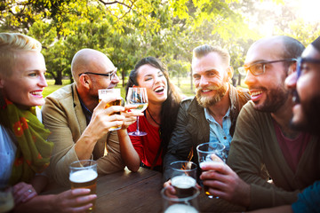 Diverse People Friends Hanging Out Drinking Concept