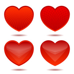 Four red hearts