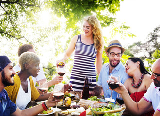 Diverse People Friends Hanging Out Drinking Concept