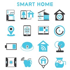 smart home icons, blue theme