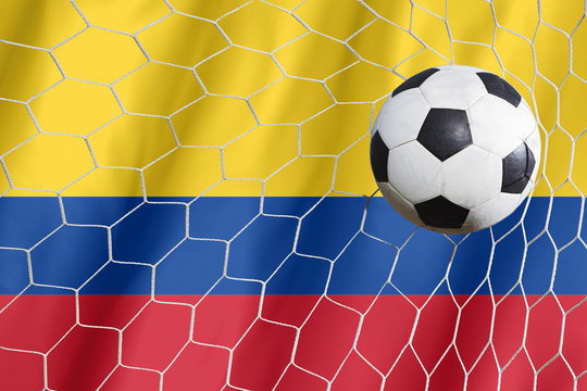 soccer ball on columbia flag