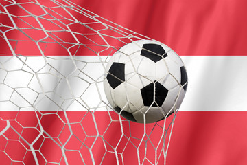 Flag of austria with Soccer ball
