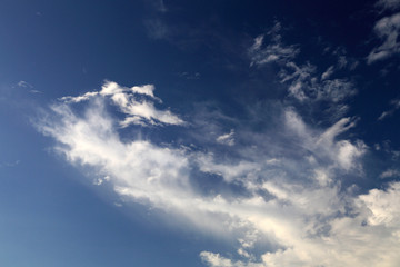 Fototapeta na wymiar Blue sky background with tiny cloud