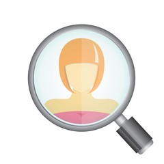 Fototapeta premium magnifier glass and a woman