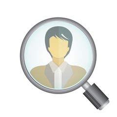 magnifier glass and man