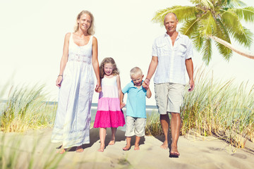 Fototapeta premium Family Walking Playful Vacation Travel Holiday Concept