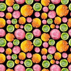 Juicy Bright Watercolor Circle Pattern 