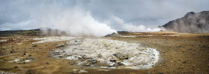 valley of geysers in Iceland