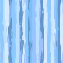 Cercles muraux Rayures verticales Modèle sans couture de vecteur avec des coups de pinceau bleu. Mer rayée