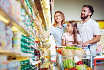 Buying food in hypermarket