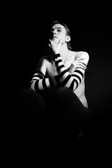 Studio portrait of a young man