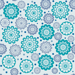 geometric floral seamless pattern