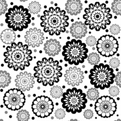 geometric floral seamless pattern
