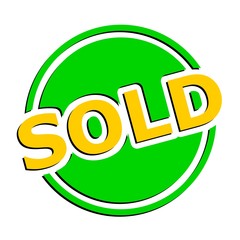 Sold button yellow and green circle
