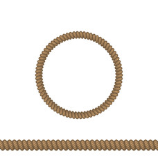 Circle and line rope elements isolated on white background