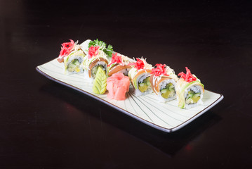 japanese cuisine. sushi on the background