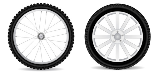 Car wheel and Bicycle wheel