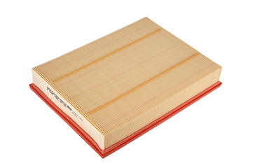 Oil filter, air filter, fuel filter on a white background