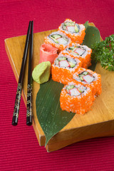 japanese cuisine. sushi on the background