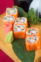 japanese cuisine. sushi on the background