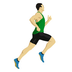 Fototapeta na wymiar Runner vector drawing. Illustration athlete