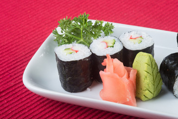 japanese cuisine. sushi on the background