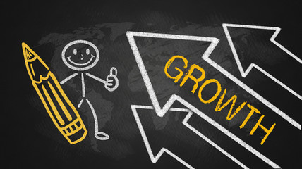growth concept on blackboard
