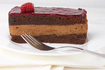 Slice of chocolate cake