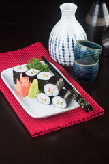japanese cuisine. sushi on the background