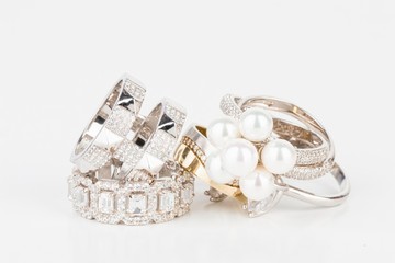 Many fashionable women's jewelry - Stock Image macro.