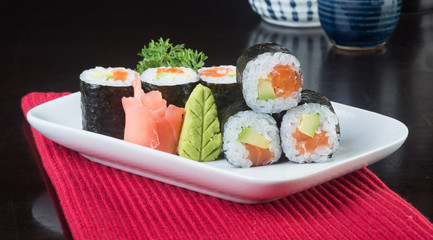 japanese cuisine. sushi on the background