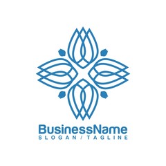 Flower vector logo icon