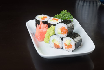 japanese cuisine. sushi on the background