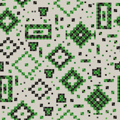 Seamless abstract pattern of green squares