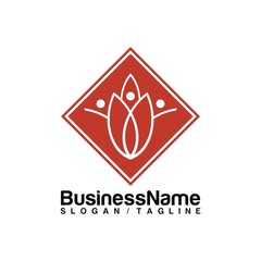 Flower vector logo icon