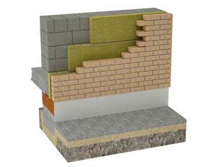 The layered masonry heat insulation is the system, which consists of a bearing wall, heat insulation material layer and the wall made of a facing material.