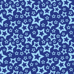 Blue stars seamless texture vector