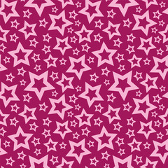 Pink stars seamless texture vector