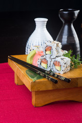 japanese cuisine. sushi on the background