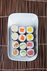 japanese cuisine. sushi on the background