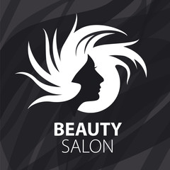 vector logo woman's head for the beauty salon