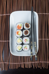 japanese cuisine. sushi on the background