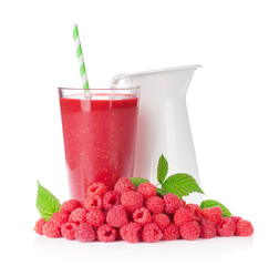 Raspberry smoothie and berries