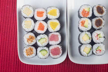 japanese cuisine. sushi on the background