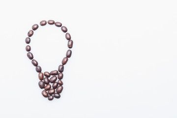 Coffee beans lightbulb symbol