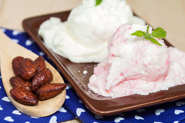 ice cream on plate