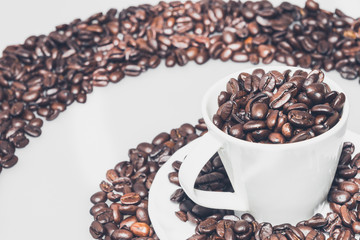 Coffee cup in a coffee whirl