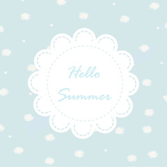 Light blue polka dot with retro vintage style and isolate on whi