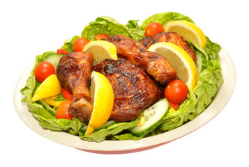 Cooked Chicken Portions And Salad